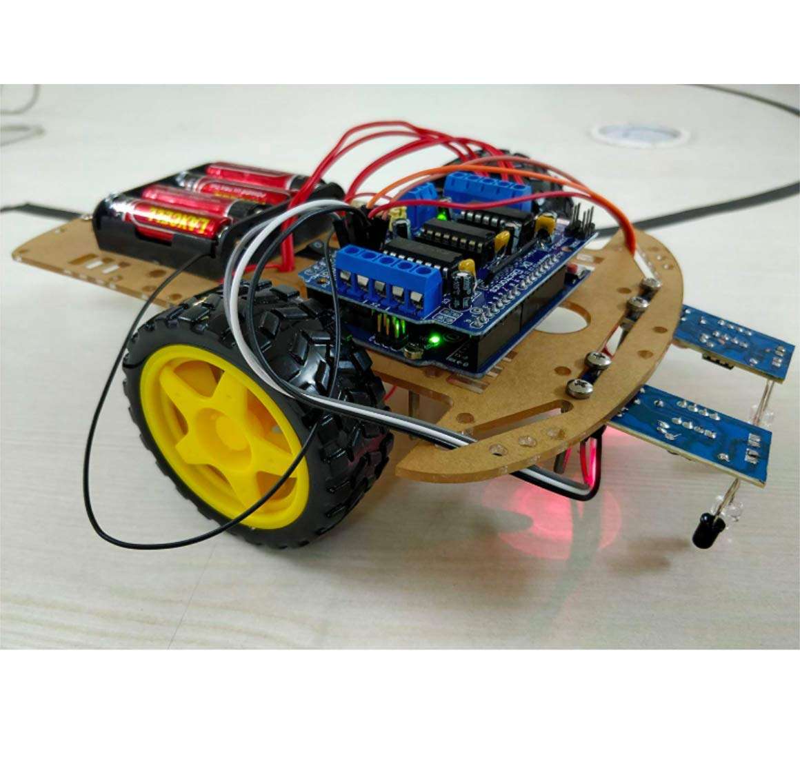 Robocraze DIY Line follower kit using UNO board compatible with Arduino, L293D Shield and IR Sensors | Step by Step Video 3