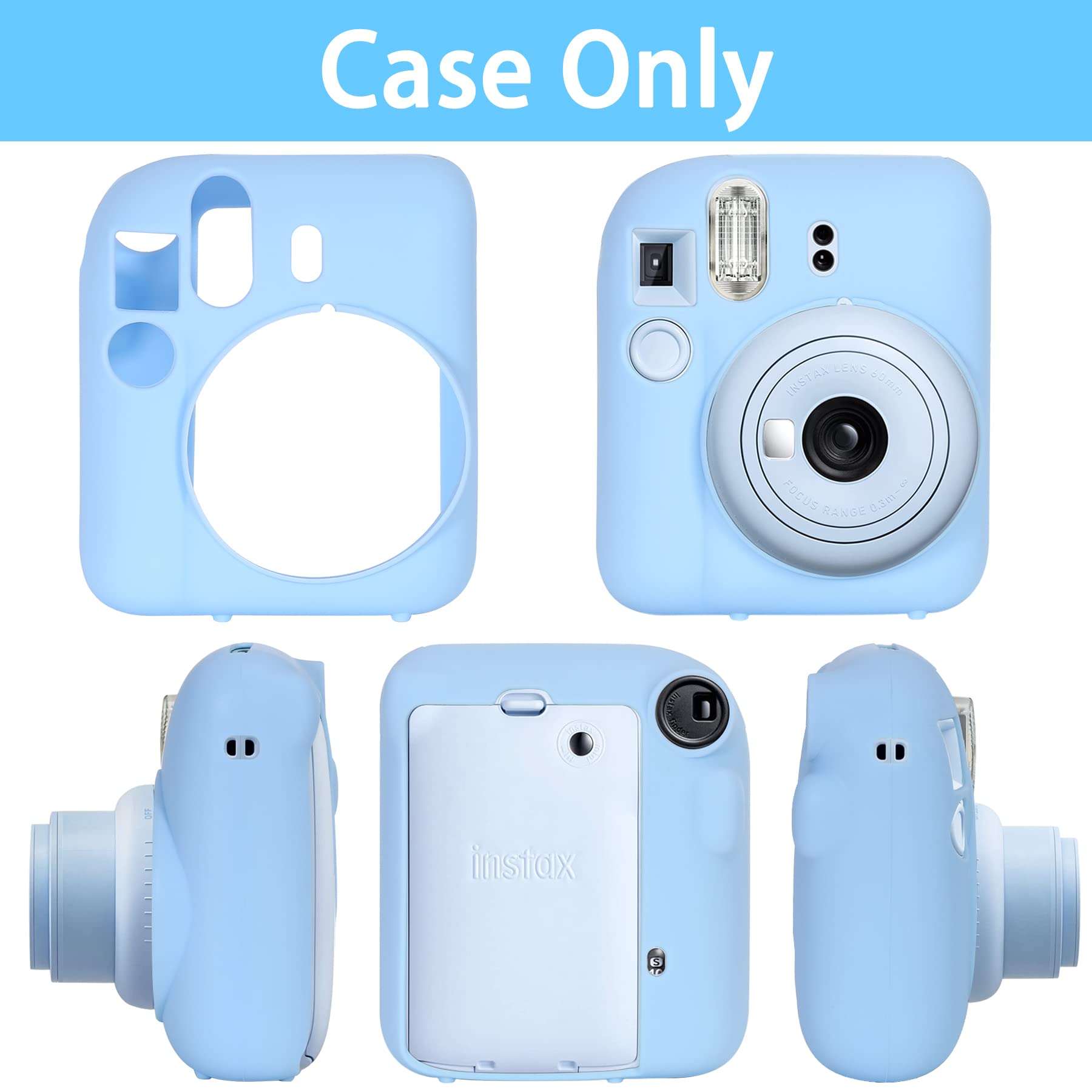 Aenllosi Hard PU Case for Fujifilm Instax Mini 12/11 and Silicon Case for Instax mini 12 4