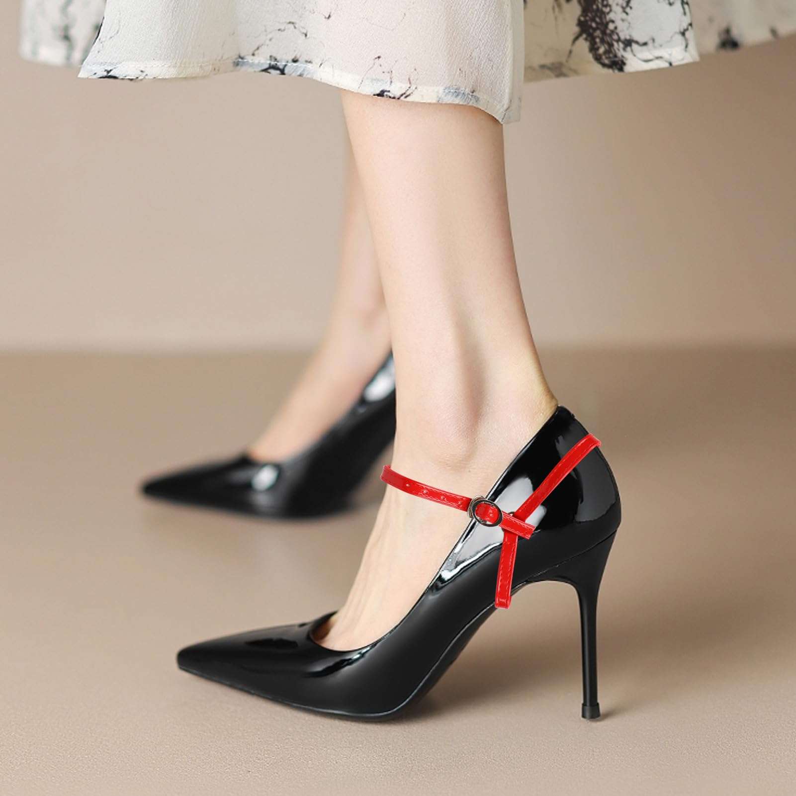 RJLCTH 3 Pairs Detachable Heel Straps for High Heels, Adjustable and Elastic Women Anti Slip Shoe Straps for Loose Shoes (Multicolor A) 6