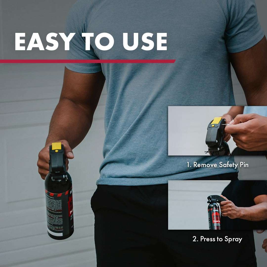 SABRE Red Home Defense Pepper Gel With Wall Mount For Easy Access, Max Strength OC Spray, UV Marking Dye Helps Identify Suspects, Full Hand Grip For More Accurate Aim, Secure Pin Safety, 32 Bursts 4