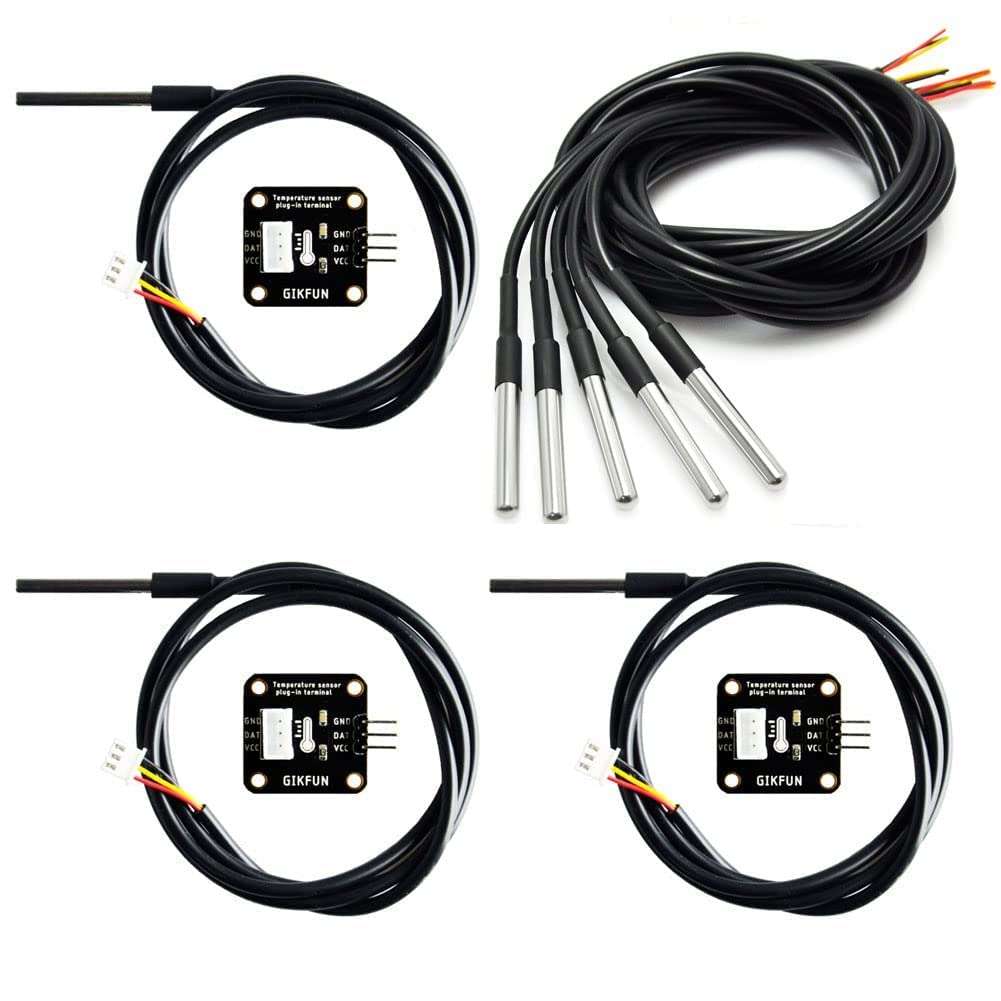 Gikfun 3.28 Ft DS18B20 Waterproof Digital Temperature Sensor with Adapter Module Kit for Arduino DIY 1