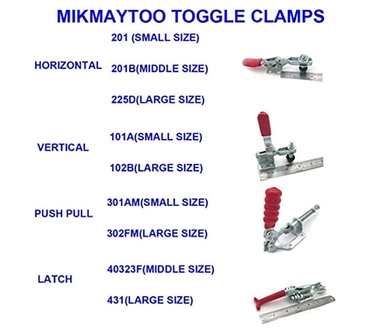 MIKMAYTOO Quick Release Horizontal Toggle Clamp Hold Down Hand Tool Horizontal Heavy Duty Push Pull Toggle Clamp… (201-16 PACK) 6