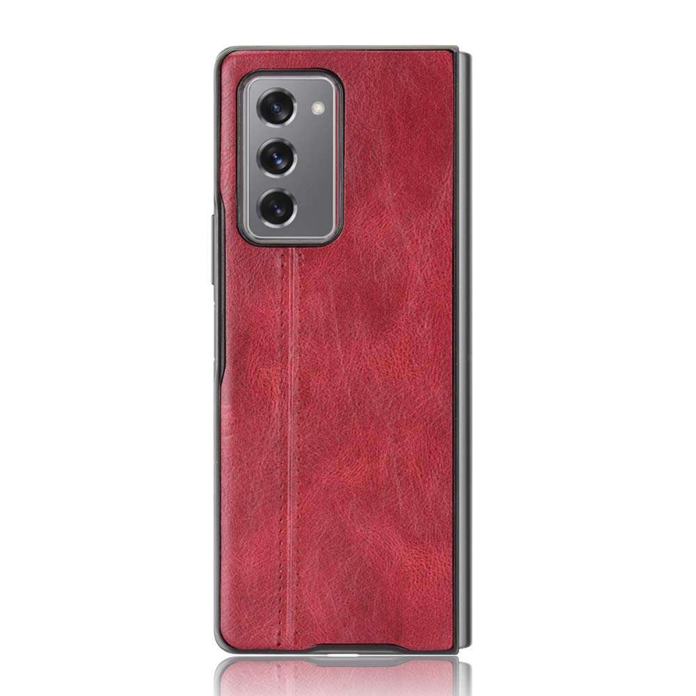 Case for Samsung Galaxy Z Fold 2 Case Cover ,Retro PU Leather Ultra Slim Shockproof Case for Samsung SM-F916U Galaxy Z Fold2 5G / SM-F916P SM-F916A SM-F916T SM-F916V SM-F916N SM-F916B/Q/J Case Red 2