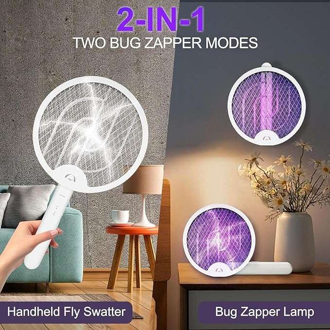 AMEEHA Multifunctional Lithium Battery Electric Mosquito swatter Rechargeable Handheld Electric Fly Swatter Mosquito Killer Racket 3