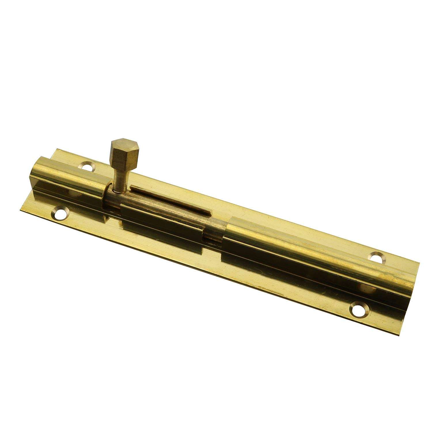 JCBIZ 4" Pure Brass Bolt Antique Wooden Door Cabinet Latch for Wooden Doors and Windows 3