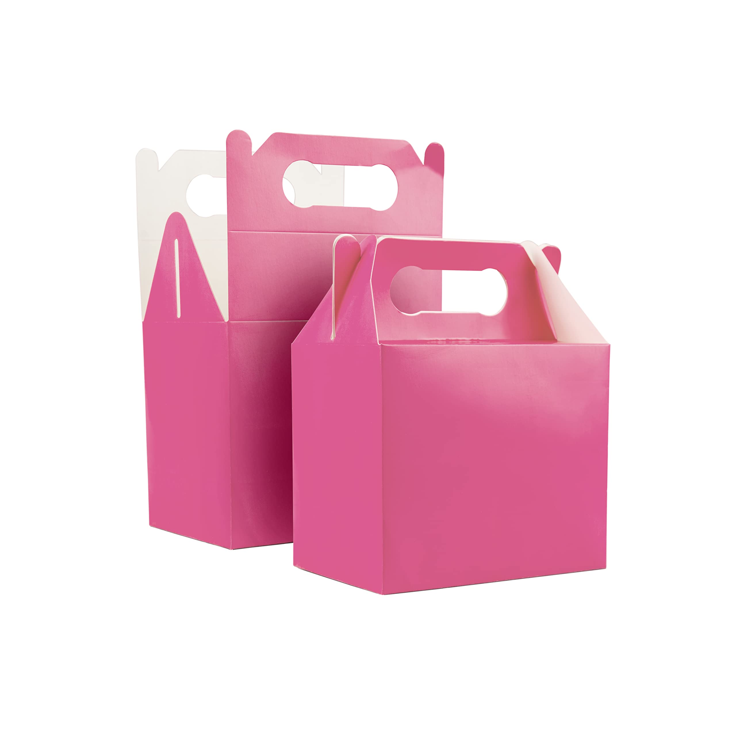 SHATCHI 10Pcs Light Pink Colour Cardboard Lunch Takeaway Birthday Wedding Carry Meal Food Cake Party Box Childrens Loot Bags 1