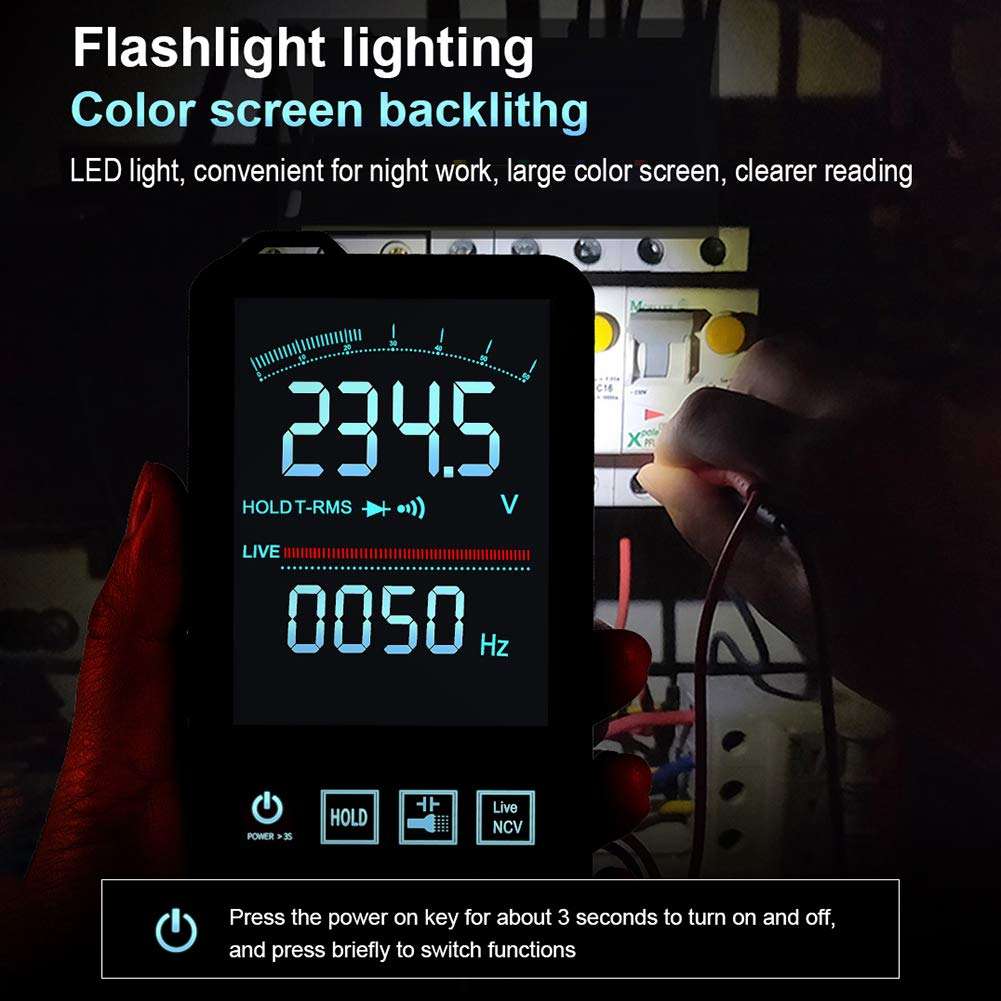 Meiyum Oscilloscope Multimeter, DC/AC Current Voltage Resistance Frequency Diode Tester 6000 Counts 200KHz Analog Bandwidth with Analog Bar Graph 5
