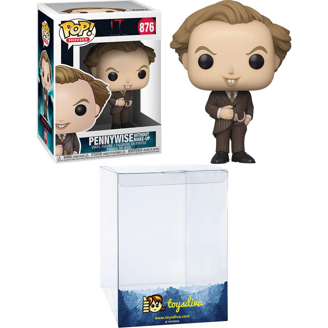 Pennywise Without Makeup: Funk o Pop! Movies Vinyl Figure Bundle with 1 Compatible 'ToysDiva' Graphic Protector (876 - 45659 - B)