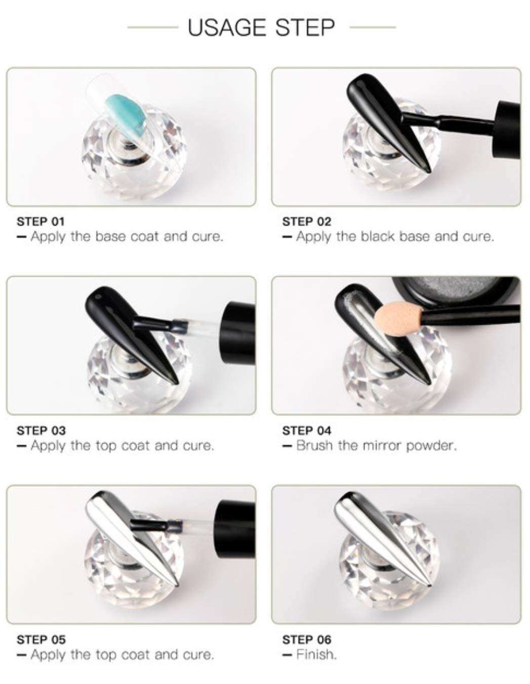 Yinikiz Nail Art Chrome Powder Nail Gel Glitter Manicure (Gold, 10 gram) 5