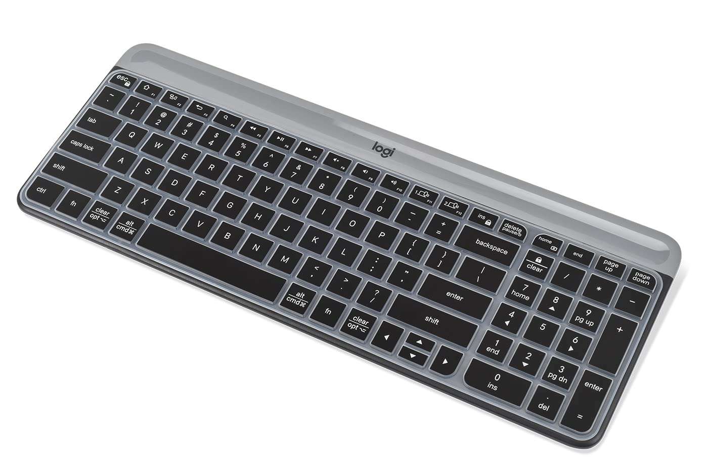 Keyboard Cover Skin for Logitech K580 Multi-Device Slim Wireless Keyboard, Logitech K580 Bluetooth Keyboard Protector - Black 1
