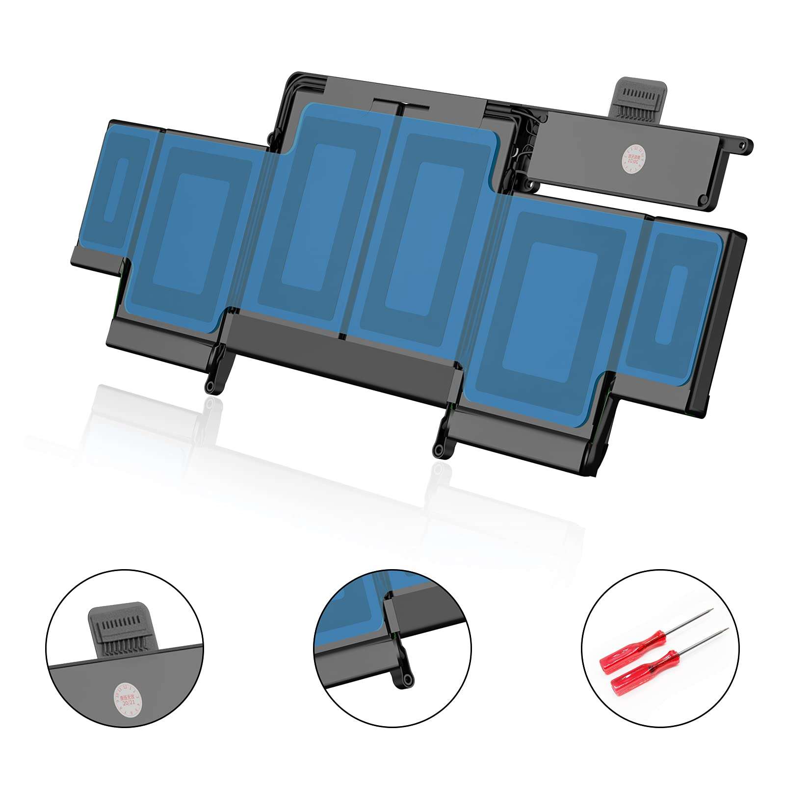 POWERWOO A1502 A1582 Battery for MacBook Pro 13 inch Retina (Early 2015, Mid 2014, Late 2013) A1493 Battery Replacement - High Performance [11.42V/ 74.9Wh] 5