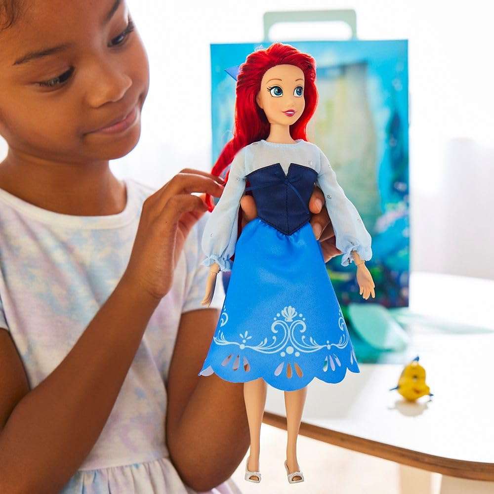Disney Store Official Princess Story Doll (Ariel from The Little Mermaid) 11 Inches, Includes Coloring Book and Additional Dress, Princess Doll in Classic Outfit, Princess Toys for Girls 4