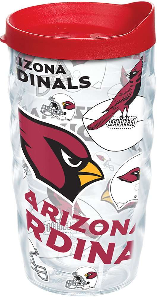 Tervis NFL Arizona Cardinals - All Over Made in USA Double Walled Insulated Tumbler Travel Cup Keeps Drinks Cold & Hot, 10oz Wavy, Classic 1