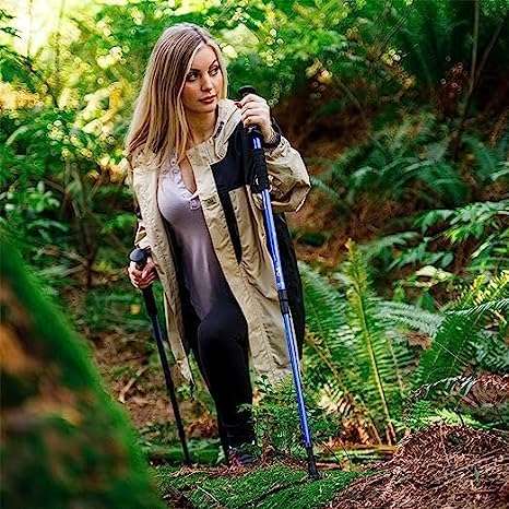 Simxen Trekking Poles Shock Absorbing Adjustable Hiking or Walking Sticks for Hiking Collapsible Strong,2-Pack Lightweight Walking Pole, All Terrain Accessories and Carry Bag (Blue) 4