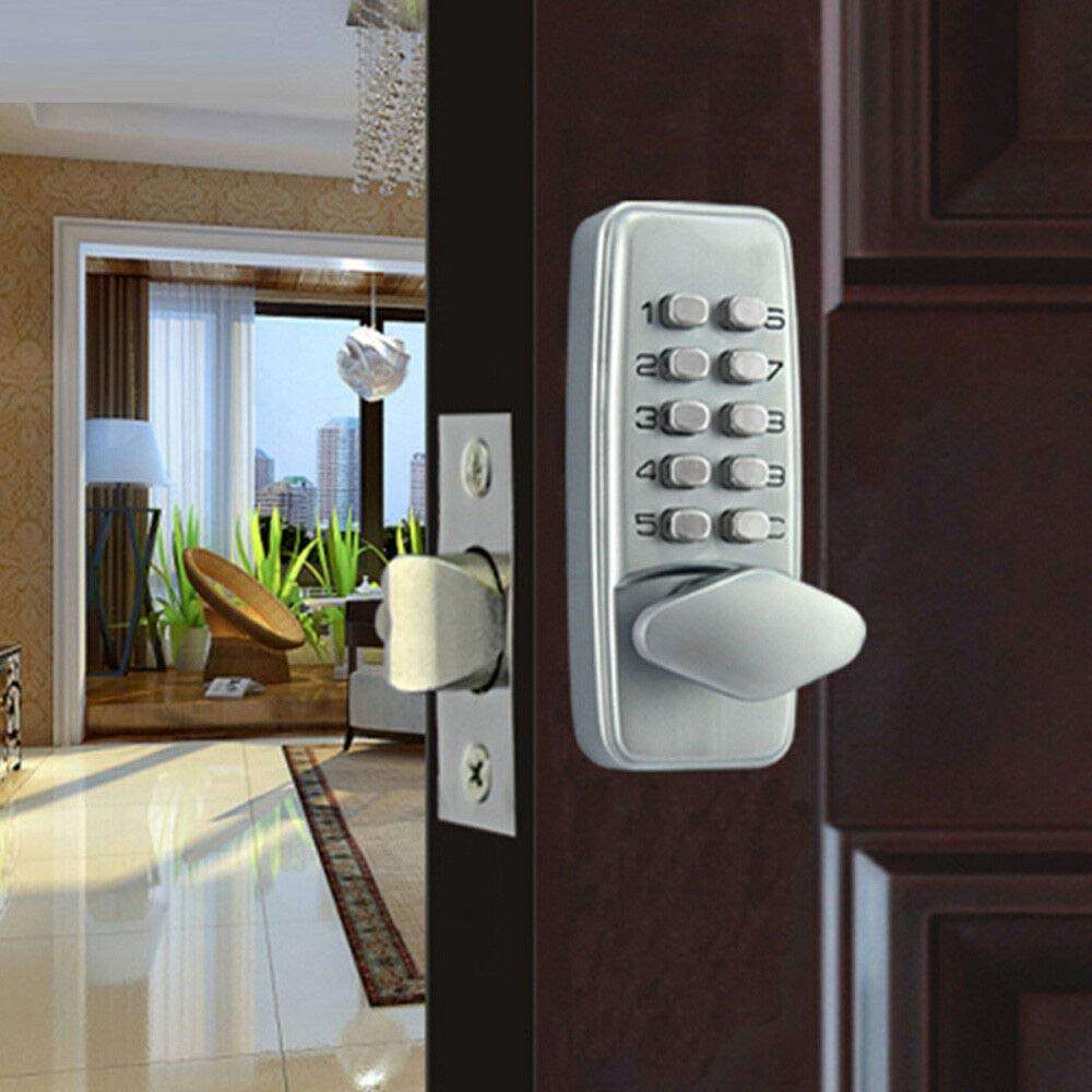 Keyless Entry Door Lock Mechanical Password Code Keypad Security Combination Kit No Keys Cards No Battery Power 1