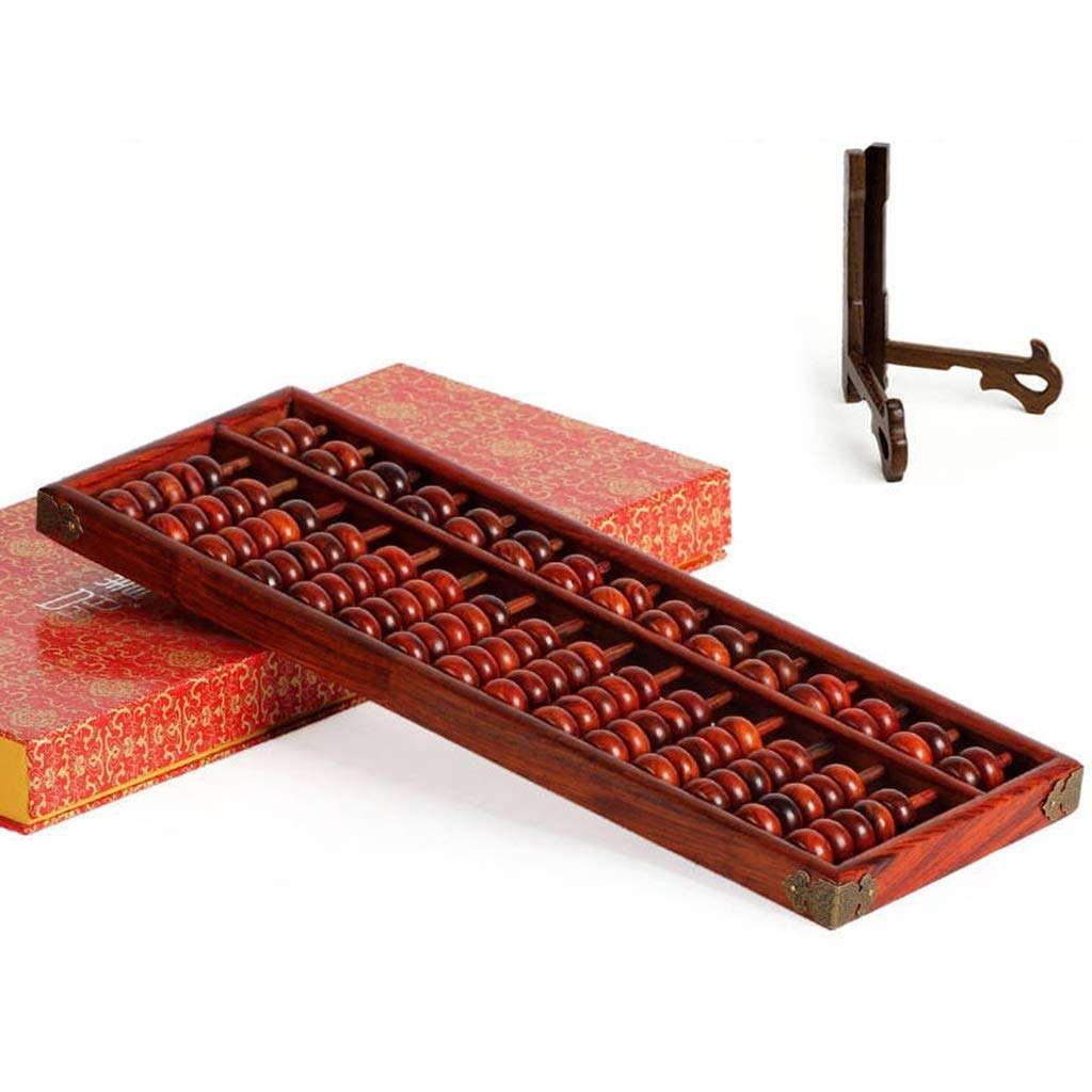 Counting Abacus Redwood Abacus Art Collection Abacus Accounting and Students Mental Abacus Desktop Decoration (Color : Brown, Size : 42 * 16.5 * 2.5cm) 1