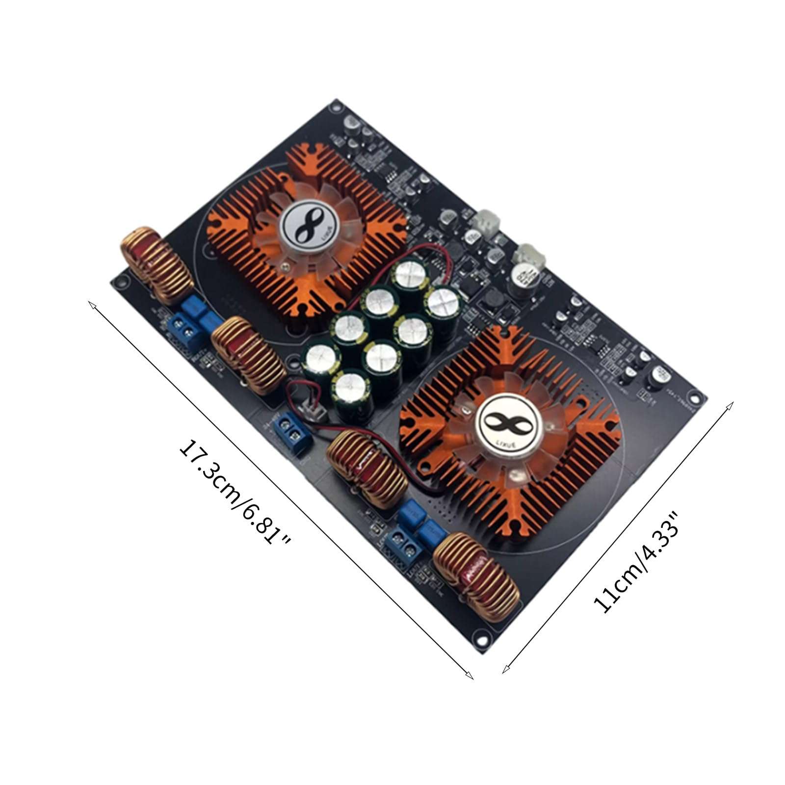Haoyull Digital Class-D Amplifier Board 600W+600W TPA3255 2.0 annel Fan Cooled for ophiles Home Theater High End Sound 6