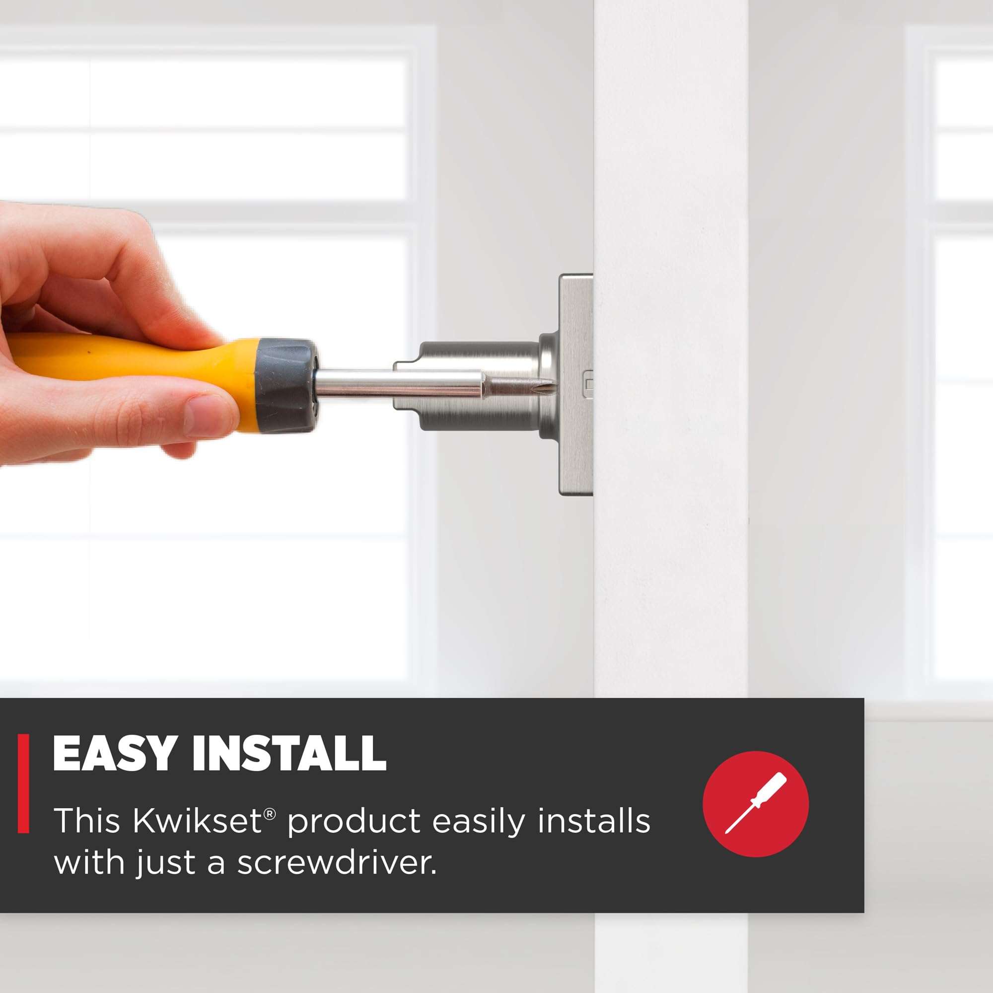 Kwikset Casey Dummy Door Handle, Single Sided Lever for Closets, French Double Doors, and Pantry, Satin Nickel Non-Turning Reversible Interior Push/Pull Lever, with Microban Protection 3