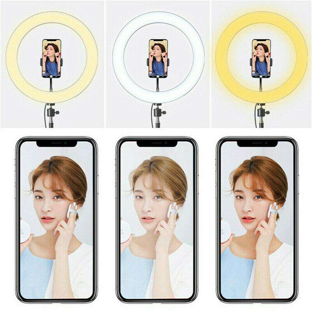 OCUhome Ring Light, LED Ringlight Kit, Ring Light with Stand, Portable 10 Inch LED Ring Fill Light Selfie Photo Video Studio USB Dimmable Lamp for Live Stream Tripod Holder 5