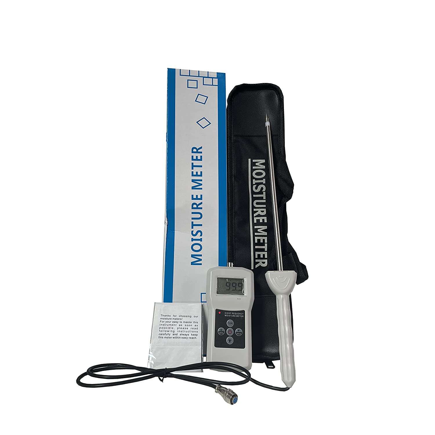 VTSYIQI High Frequency Portable Chemical Industry Moisture Meter with Range 0 to 60 Percent Sand Coal Powder Moisture Content Measuring with LCD Display 1