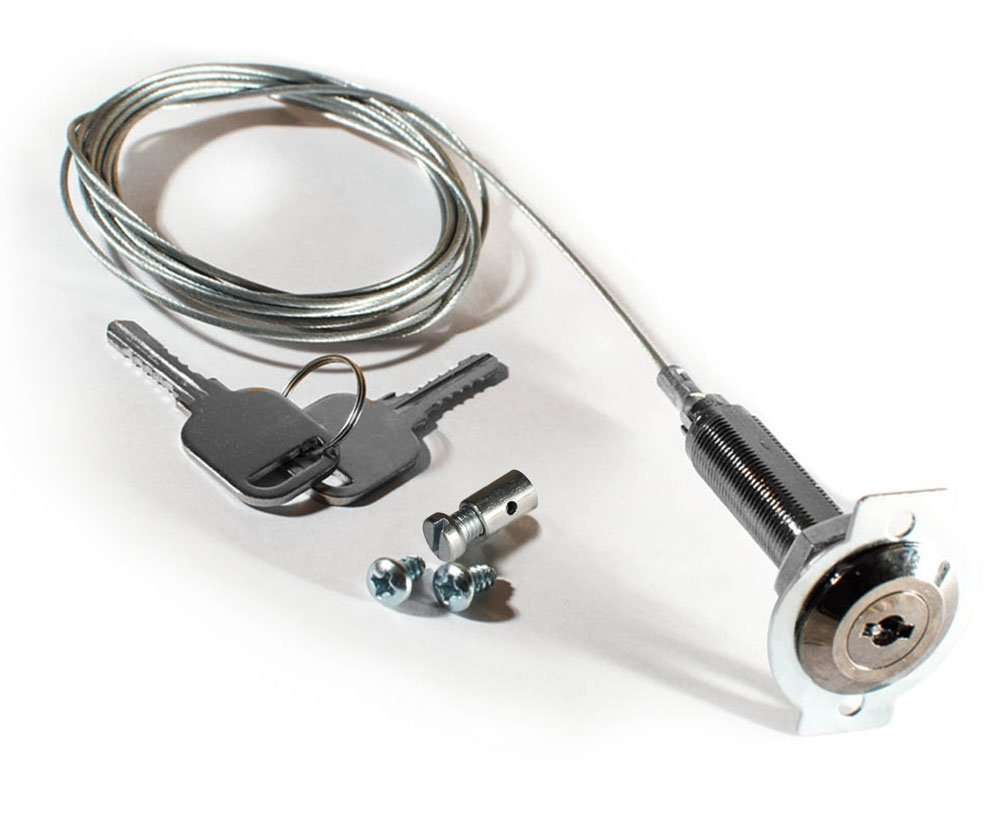 Garage door release key, garage door lock, emergency key release, release lock with stainless steel plate and chrome spiral nails 1