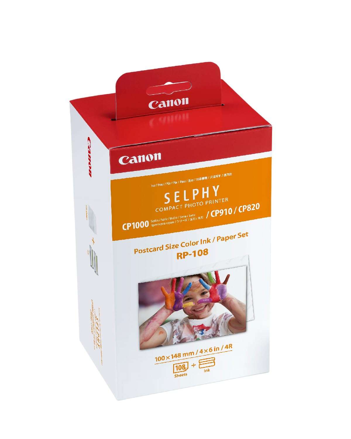 Canon RP-108 Color Ink/Paper Set, Compatible with Selphy CP910/CP820/CP1200/CP1300/CP1500