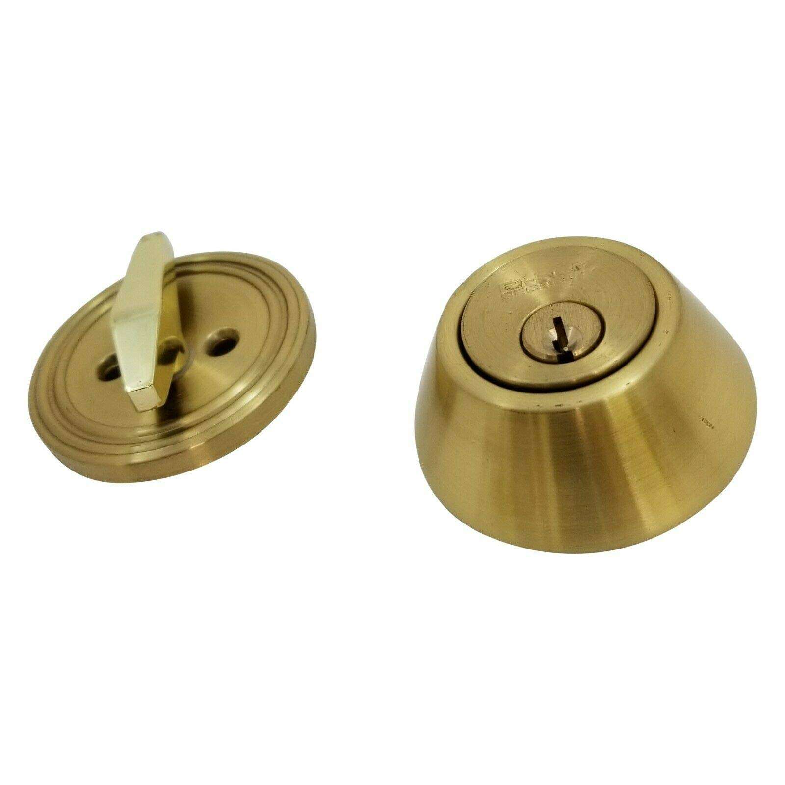 RI-KEY SECURITY - DeadBolt Lock Entry Keyed Cylinder 3 Key Exterior Interior Kw1 Satin Brass 6