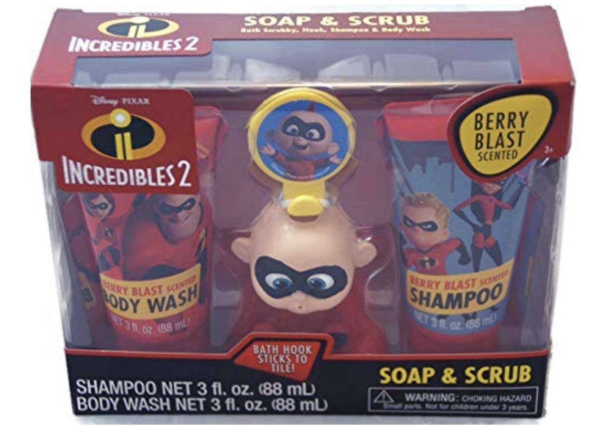 Incredibles 2 Children's Bath Gift Set - Shampoo, Body Wash, Bath Scrubby & Hook 1