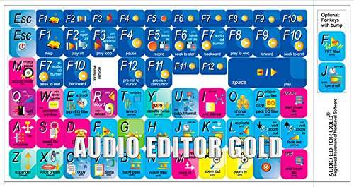 AUDIO EDITOR GOLD KEYBOARD LABELS SHORTCUT FOR DESKTOP, LAPTOP AND NOTEBOOK 3