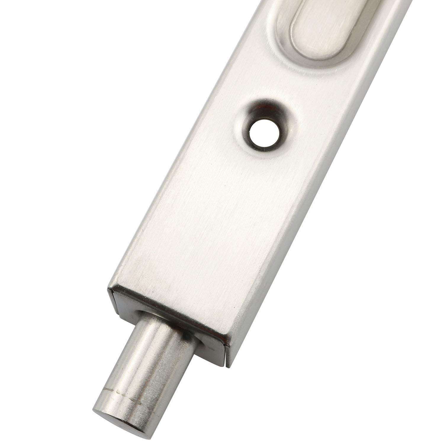 RuiLing 1-Pack 304 Stainless Steel Safty Concealed Slide Bolt Lock,Security Guard Lever Action Door Flush Bolt Latch for Furniture Hardware Fitting Accessories 6 Inch 5