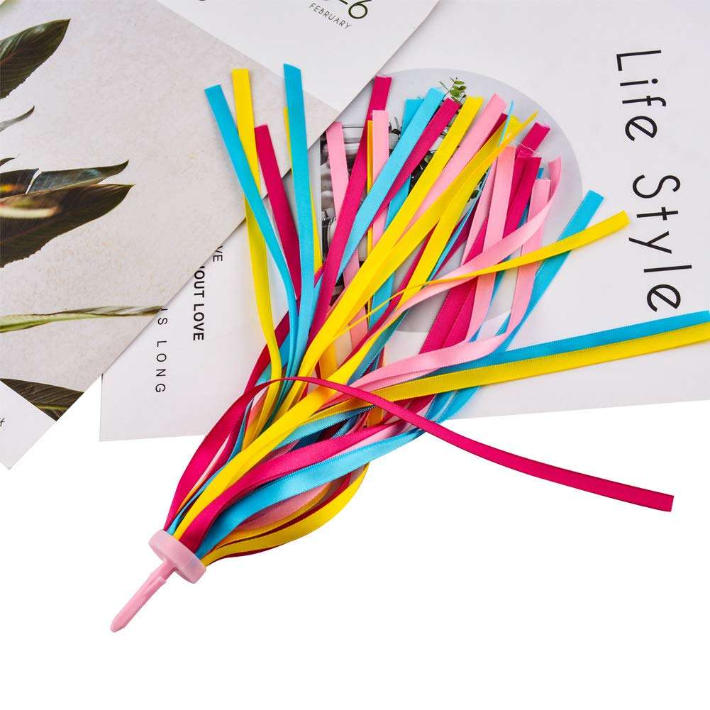 Paliston 1 Pair (2pcs) Bike Handlebar Streamers Scooter Grips Streamers Tassel Ribbons for Boys Girls Style 1 4