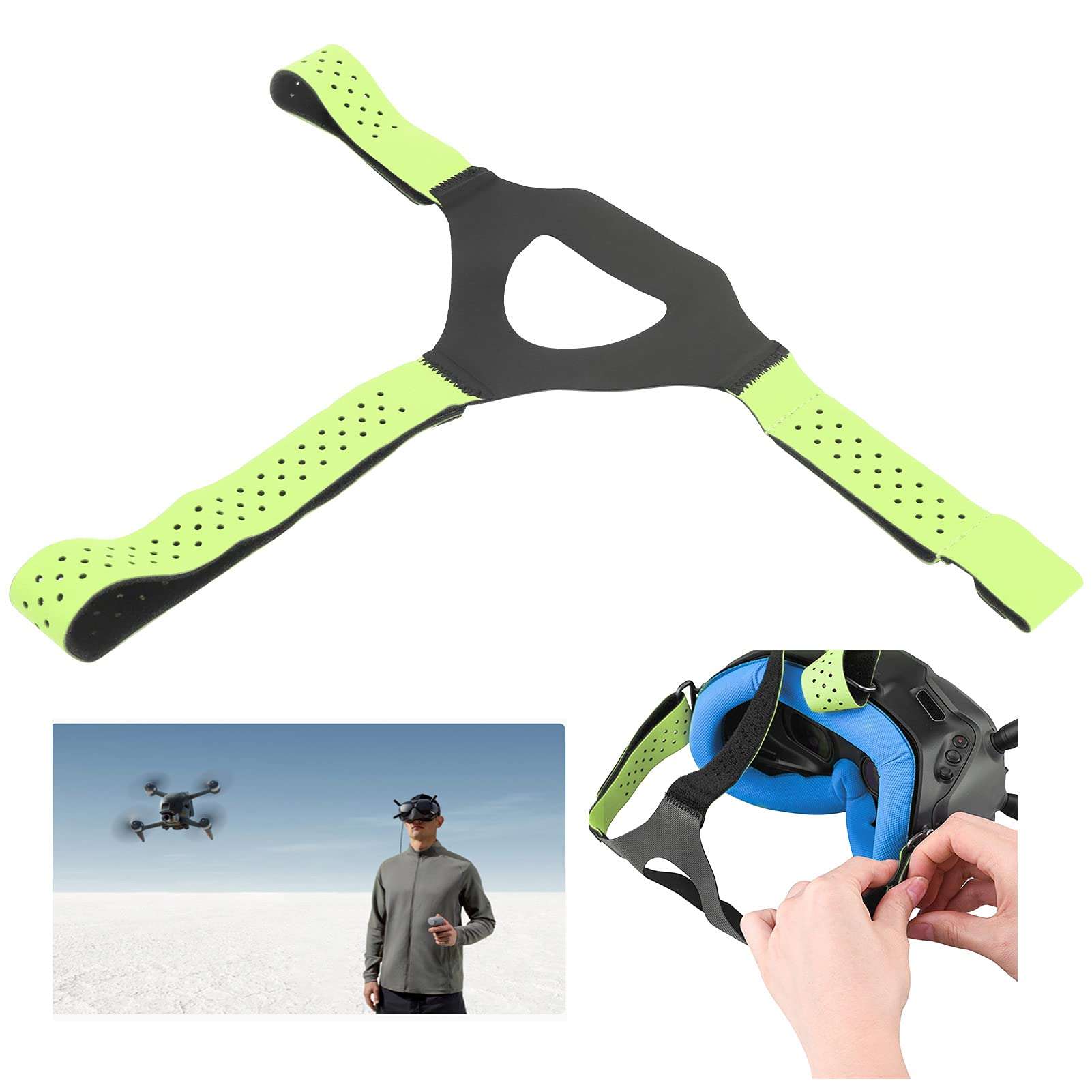 FPV Glasses Strap, Easy Install FPV Glasses Headband for Strap Replacement for FPV(green) 6
