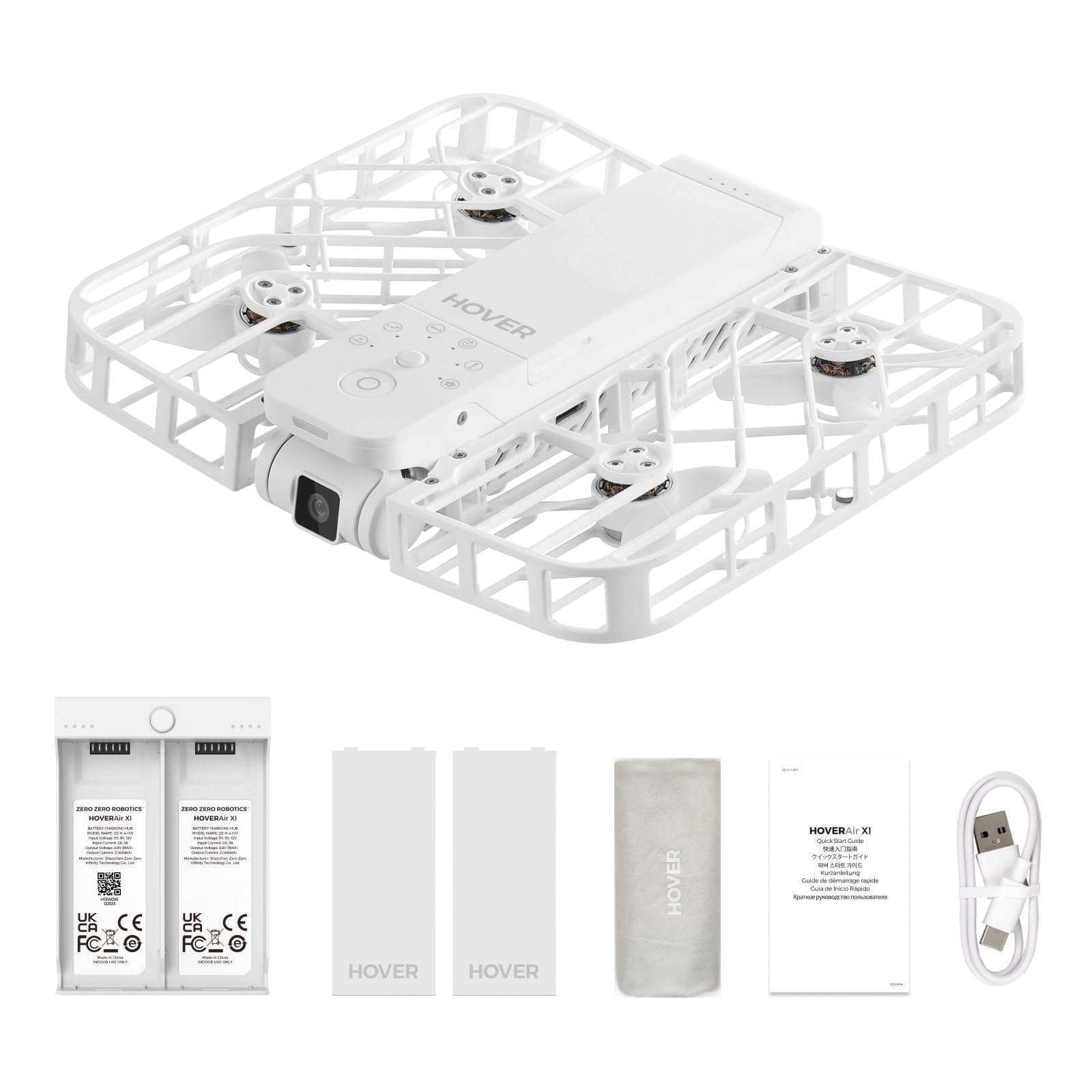 HOVERAir X1 Drone with Camera, Self-Flying Camera Drone with Follow Me Mode, Foldable Mini Drone with HDR Video Capture, Palm Takeoff, Intelligent Flight Paths, Hands-Free Control White (Combo Plus) 1