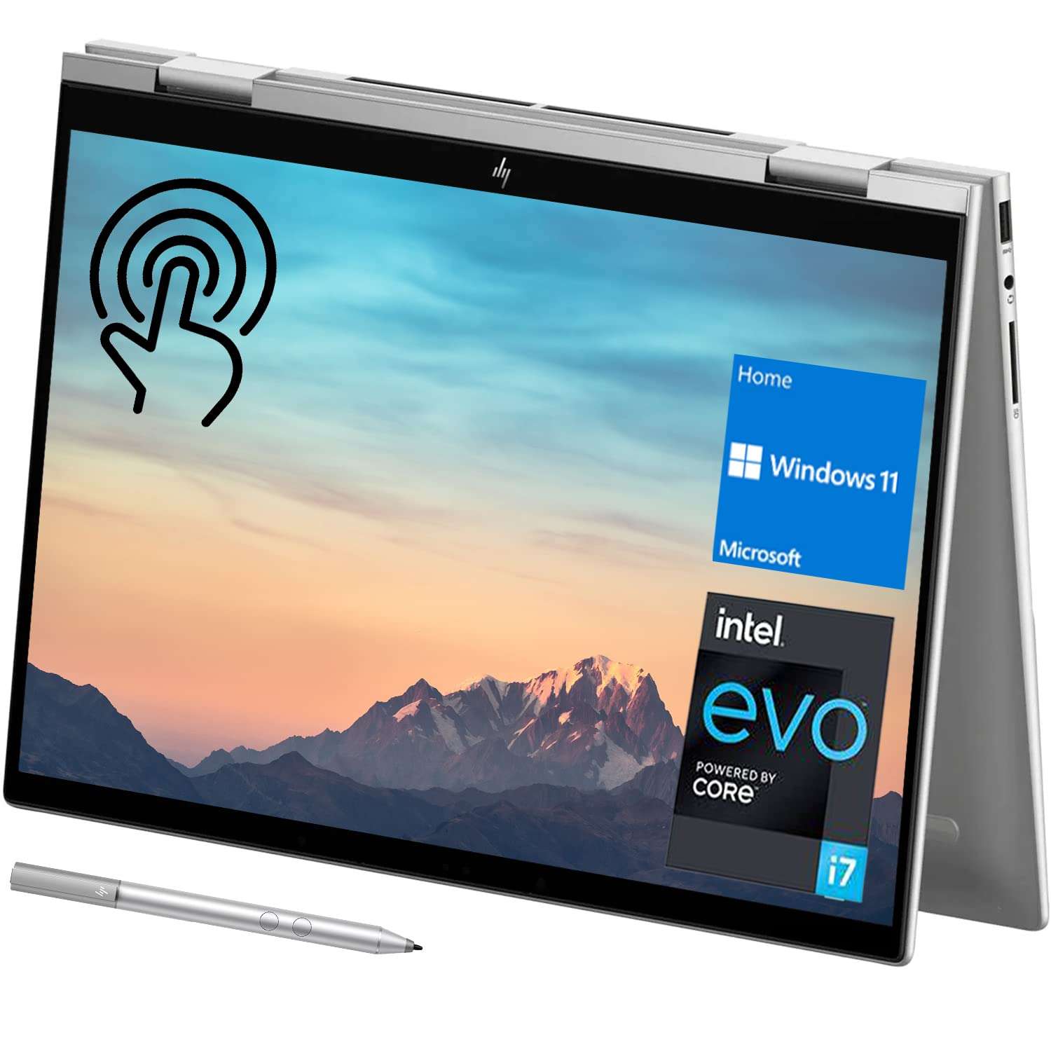 HP Envy x360 2-in-1 Laptop, 15.6" FHD Touchscreen, 12th Gen Intel Core i7-1255U, 32GB RAM, 1TB PCIe SSD, Webcam, Backlit Keyboard, Wi-Fi 6, HDMI, Windows 11 Home, Silver, Stylus Pen Included 1