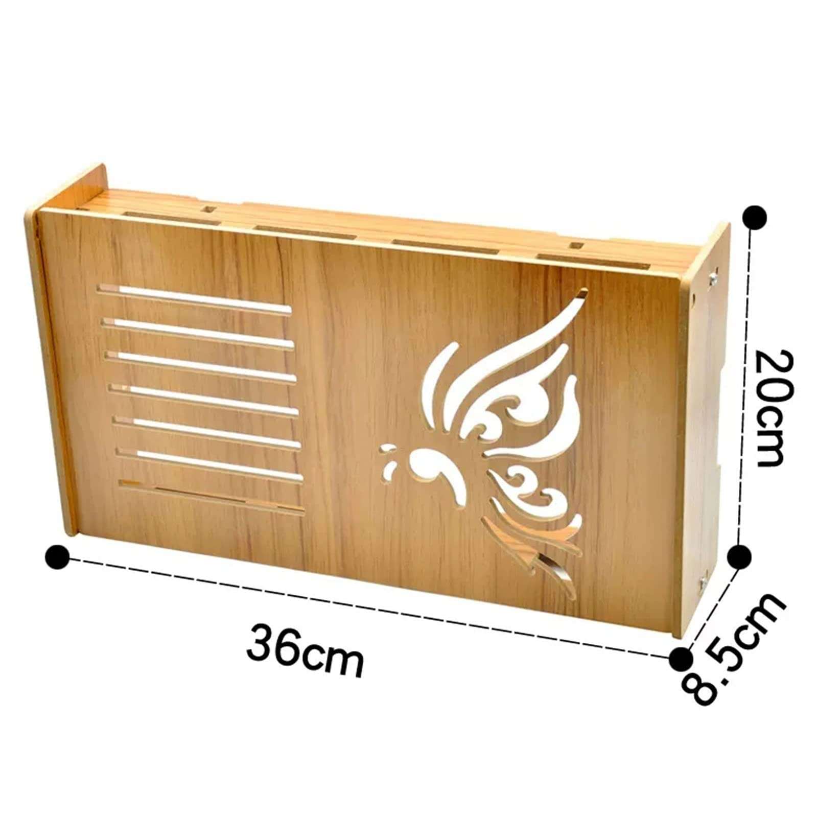 Large Storage Holder with Flip Cover Wireless WiFi Router Case for Living Room - Wood Board, 14x3.3x7.8inches (Color : B) 3