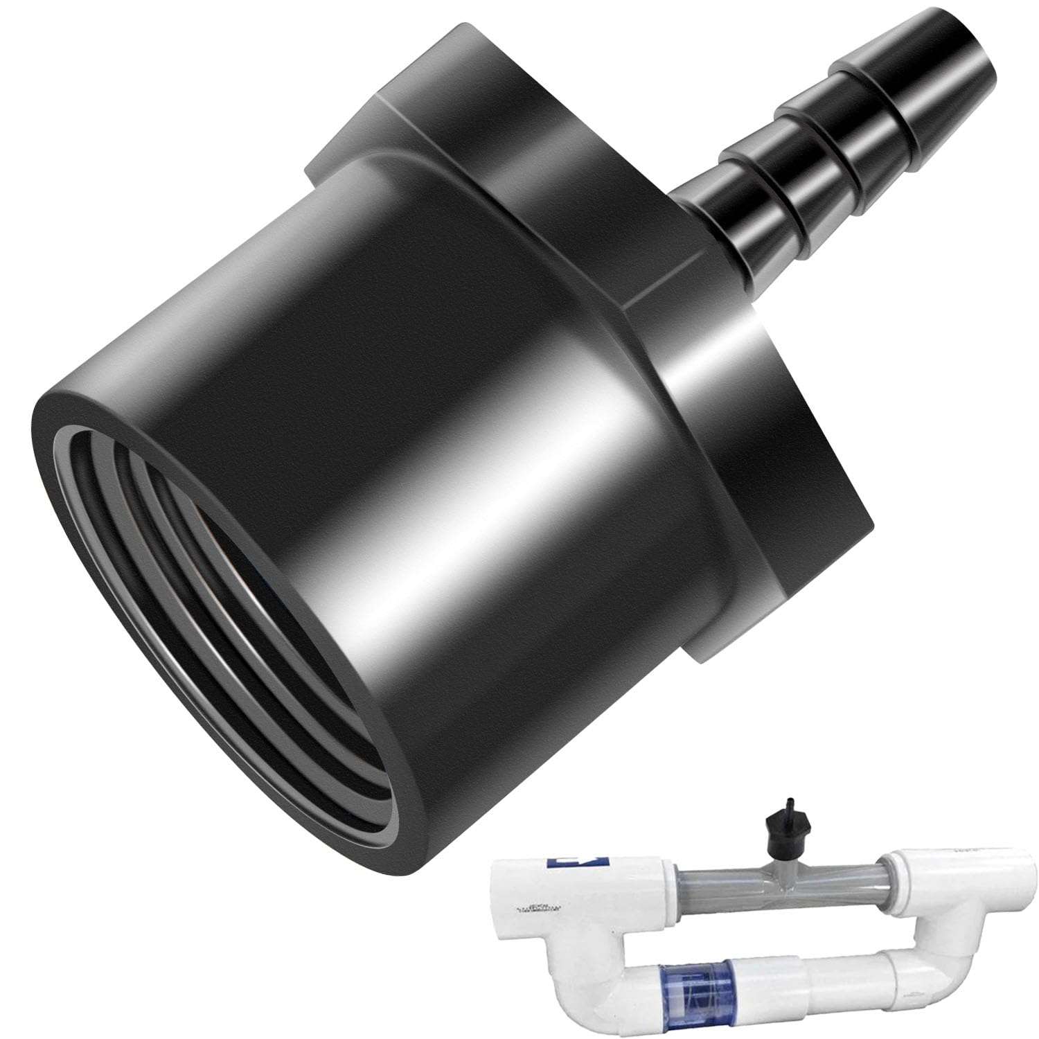 7-1434-01 Tube Adapter Hose Barb for Del Ozone Iu-201/206/211, Ozone Injector, Black 1