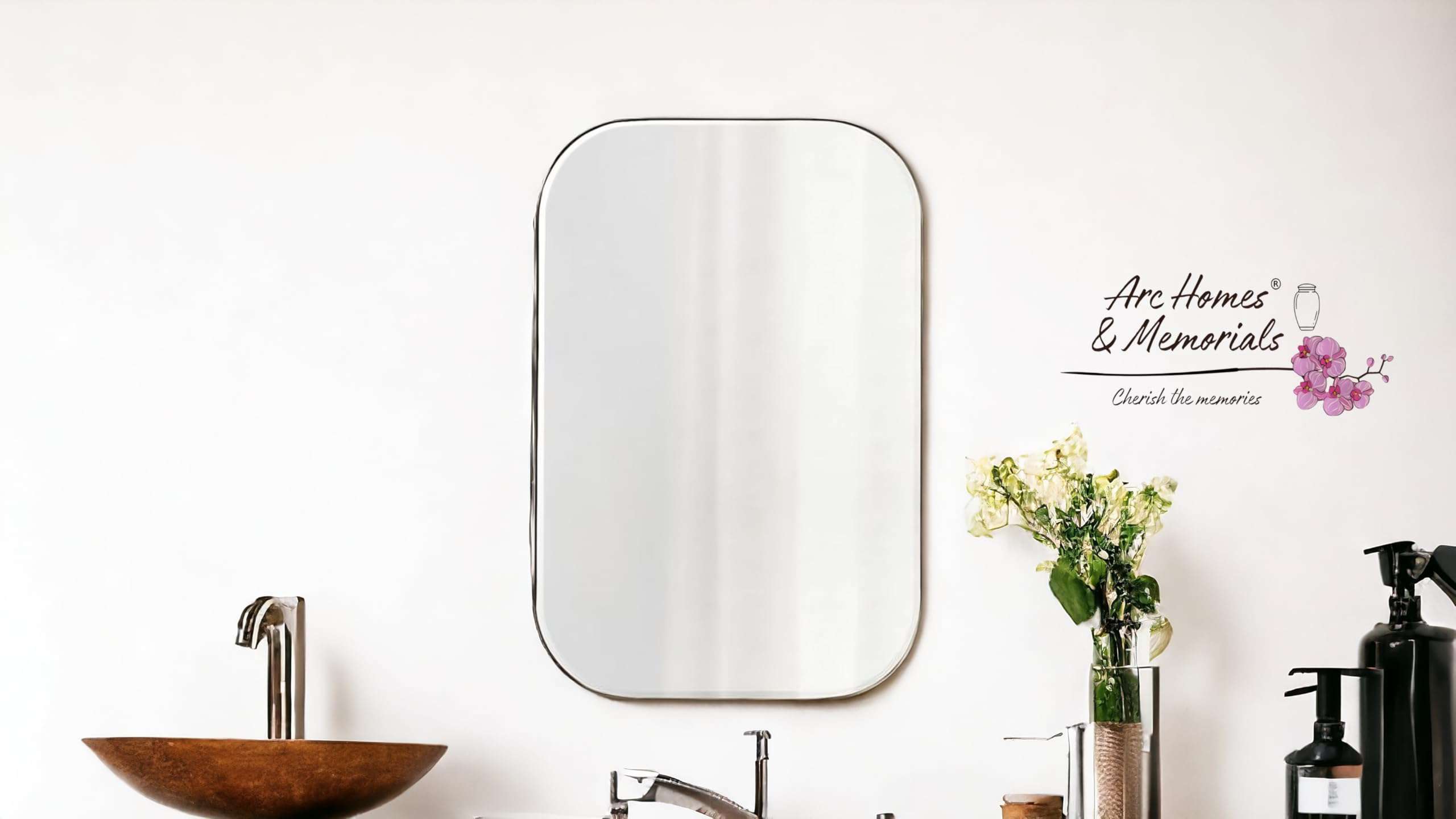 ARC homes Premium Wall Mounted Frameless Rectangular Glass Mirror for Bathroom Living Room Washbasin Mirror | Wall Mirror for Home (23 x 38 cms) 3