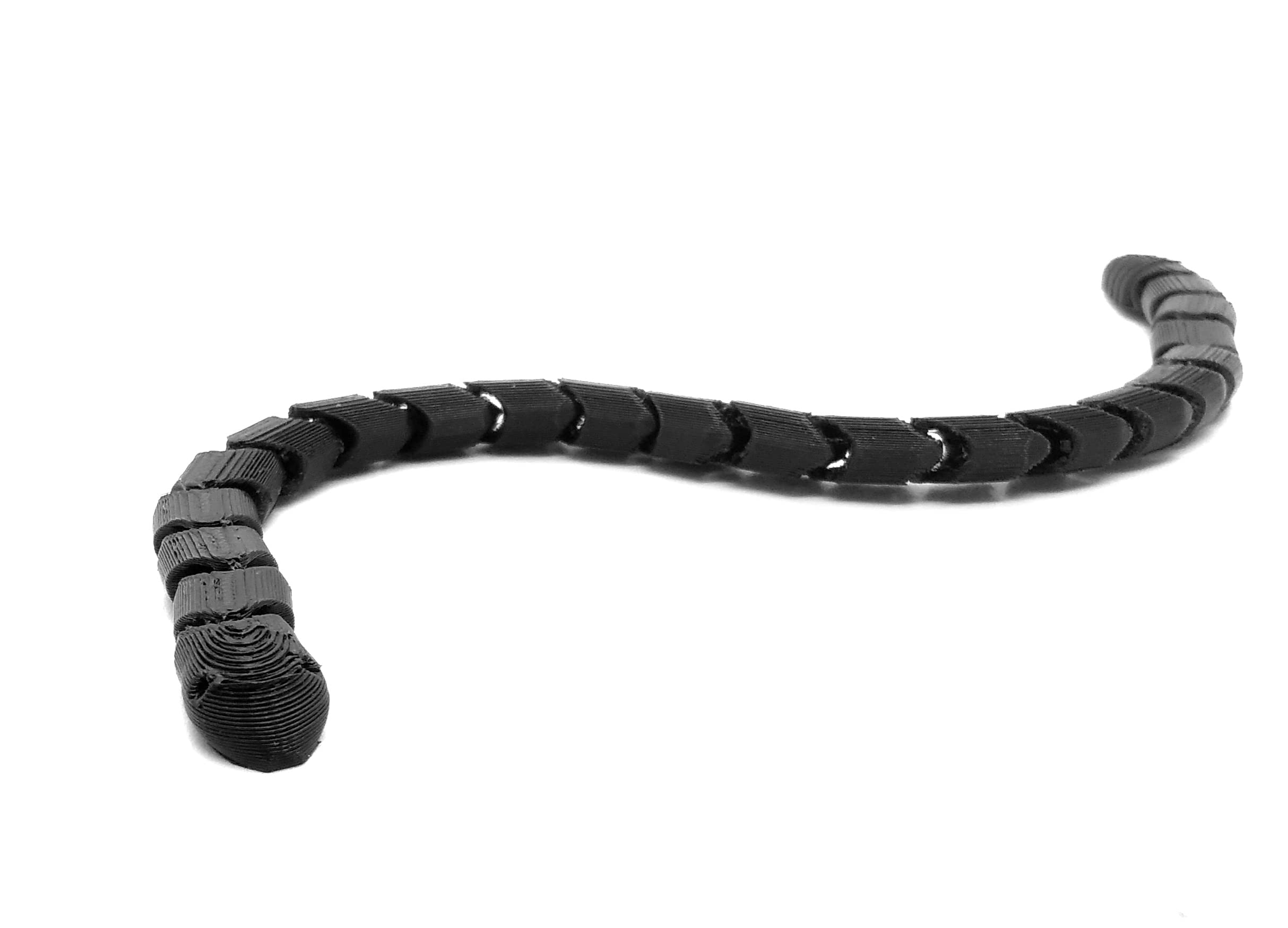 CERO ® 3D Printed Flexy Snake (Black PLA Plastic) 6