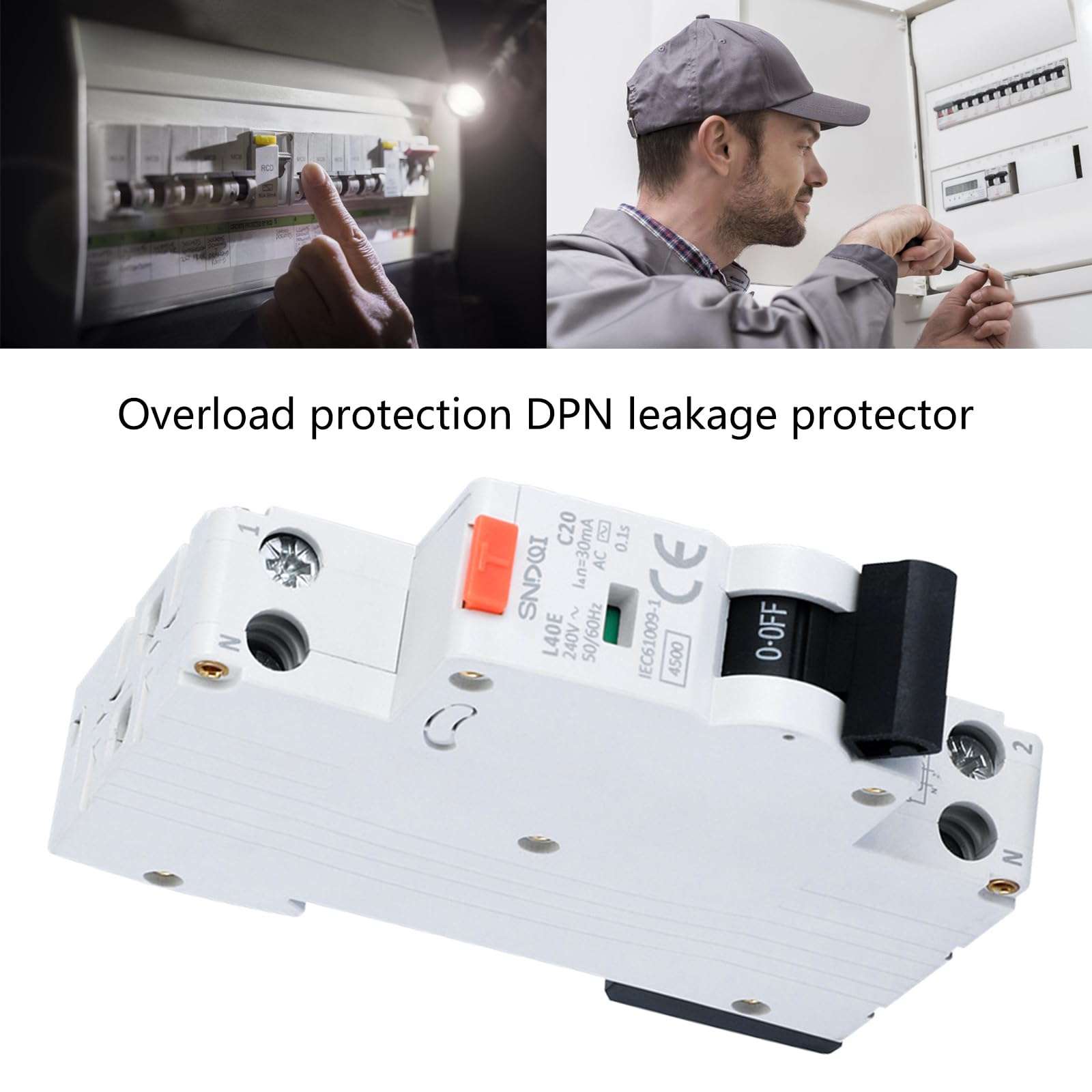 Breaker Residual Circuit Current Breaker 1P+N 6kA 230V 50/60Hz Over Current Leakage Protections 16/20/25/32A 3