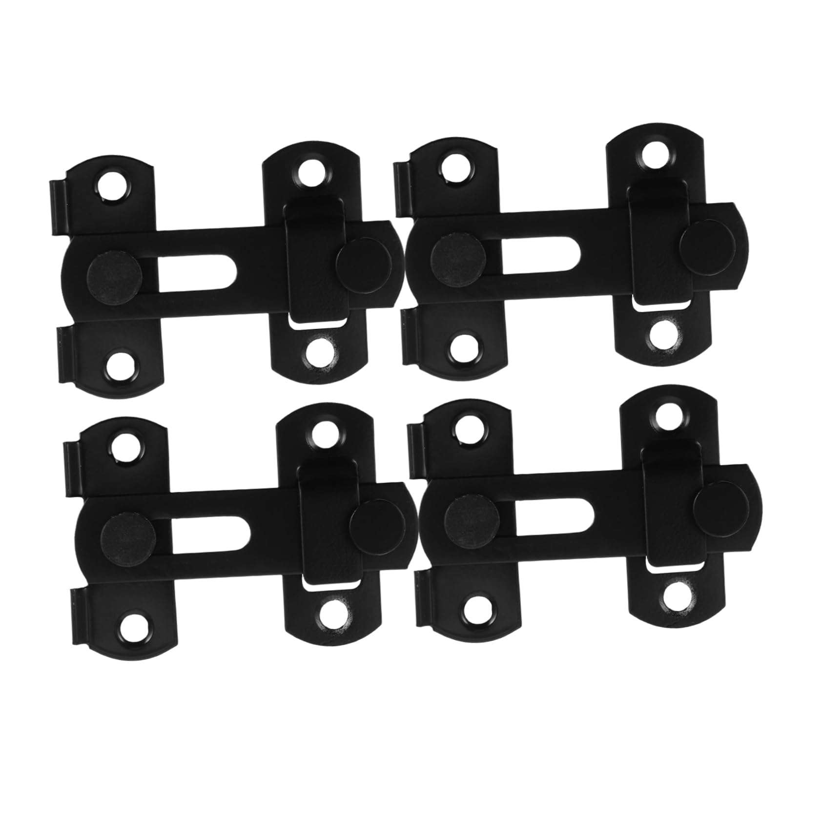 FOYTOKI 4pcs Home Security Door Lock, Stainless Steel Door Lock Latch, Sliding Barn Door Lock, Gate Locks for Outdoor Fence, Black, 4pc