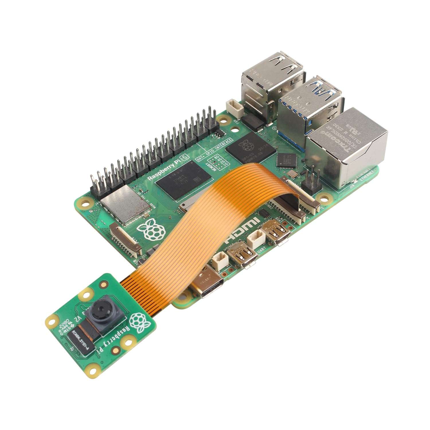 ZDE 2PCS Camera Cable CSI FPC Cable for Raspberry Pi 5 Zero Zero W Ribbon Flex Extension Cable Adapter 8CM 15 Pin to 22 Pin 5