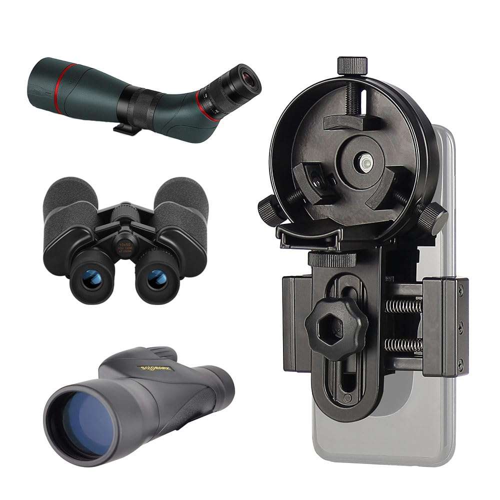 Cell Phone Adapter Mount for Vortex Bushnell Celestron Barska Spotting Scope Big Eyepiece Adapter Mount Work with Binoculars Monocular Spotting Scope Telescope For iPhone 6Plus Samsung HTC LG and More 6
