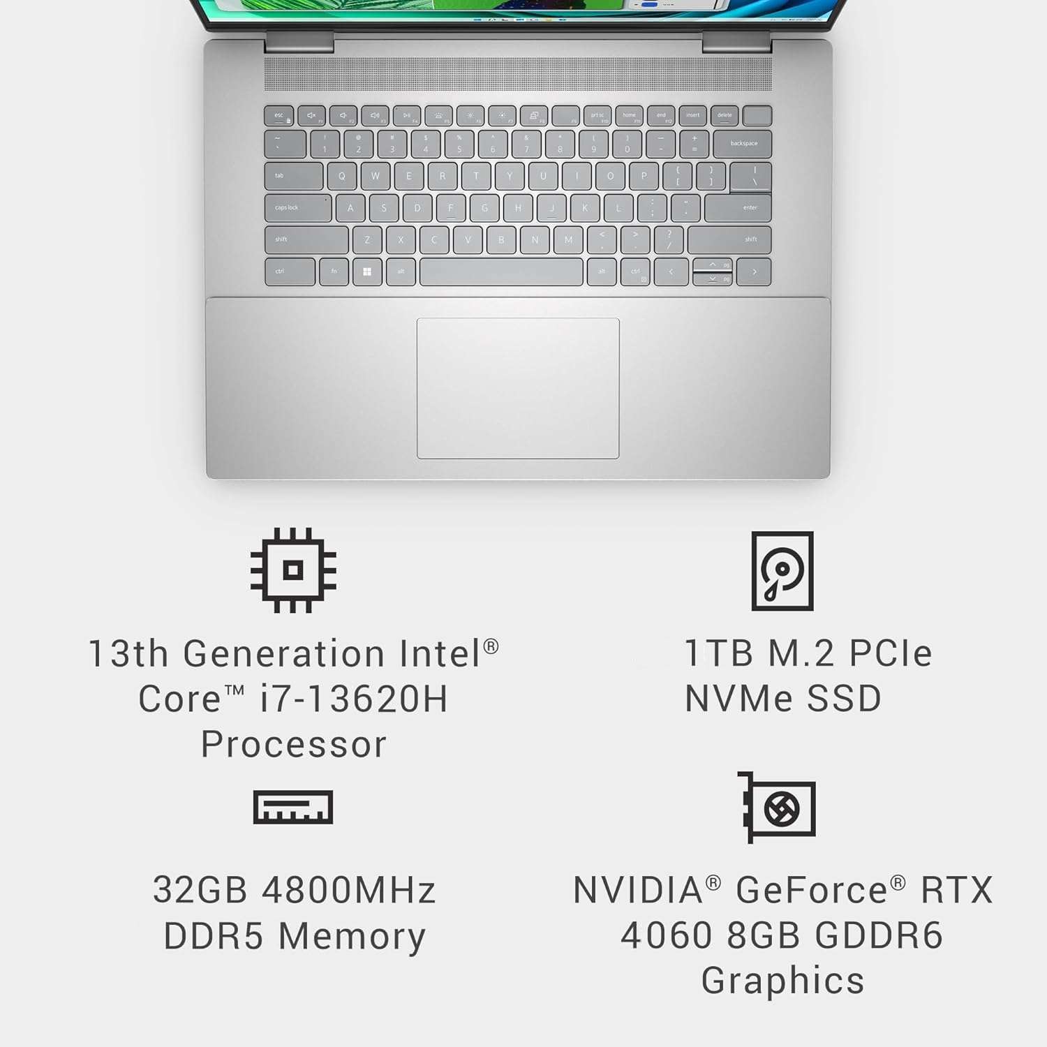 Dell Inspiron 16 Plus 7630 Business Laptop (NVIDIA RTX 4060 8GB GPU, 16" QHD (2560 x 1600) 120Hz, i7-13620H, 32GB DDR5, 1TB SSD) for Creator, Designer, Backlit KB, FP, IST Hub, FHD Webcam, Win 11 Pro 3