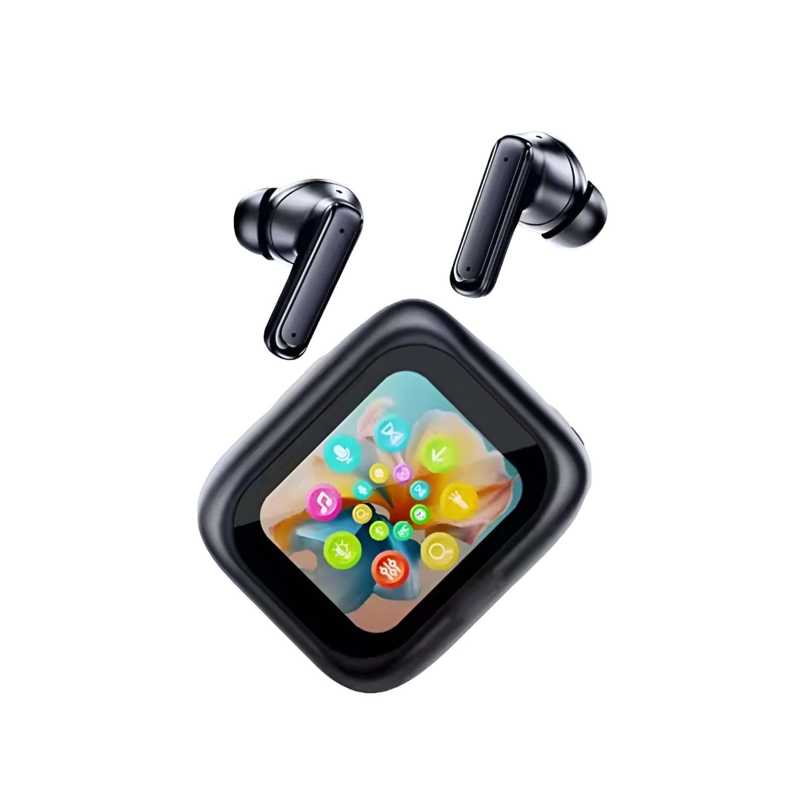 COREGENIX Genpods True Wireless Noise Cancelation Headphones with Touch Display, BT 5.3 + ANC Bluetooth Earbuds, HD Calling with 6-Mic, 32 Hours Playtime with Fast Charging, 13mm 3D BASS Drivers 1