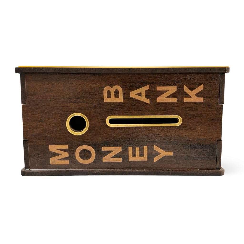 STOFFIER GARTEN Wooden Savings Box for Kids and Adults 100000, Coin Box with Carved Design, Piggy Bank with Numbers, Savings Box, Coin Box, Wooden Piggy Bank for Home and Gifts 3