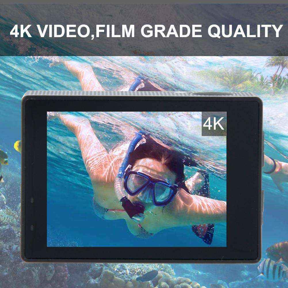 2.0 Inch Action Camera WiFi Underwater Photography Cameras of 30M Depth with 140° Wide Angle Lens Support 32g Memory Card for Climbing, Diving, Cycling, etc. 3