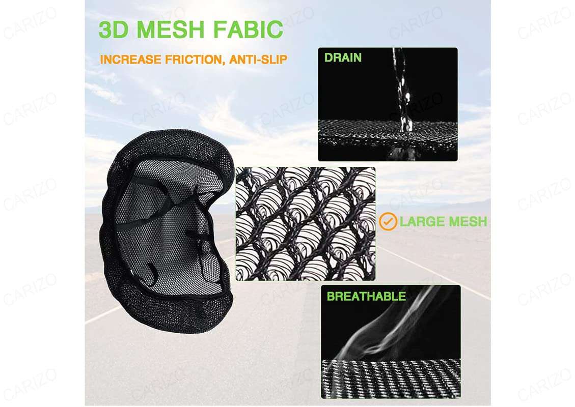 CARIZO Bike Stretchable Net Seat Cover (Red & Black) Compatible with Bajaj Pulsar NS 125 5