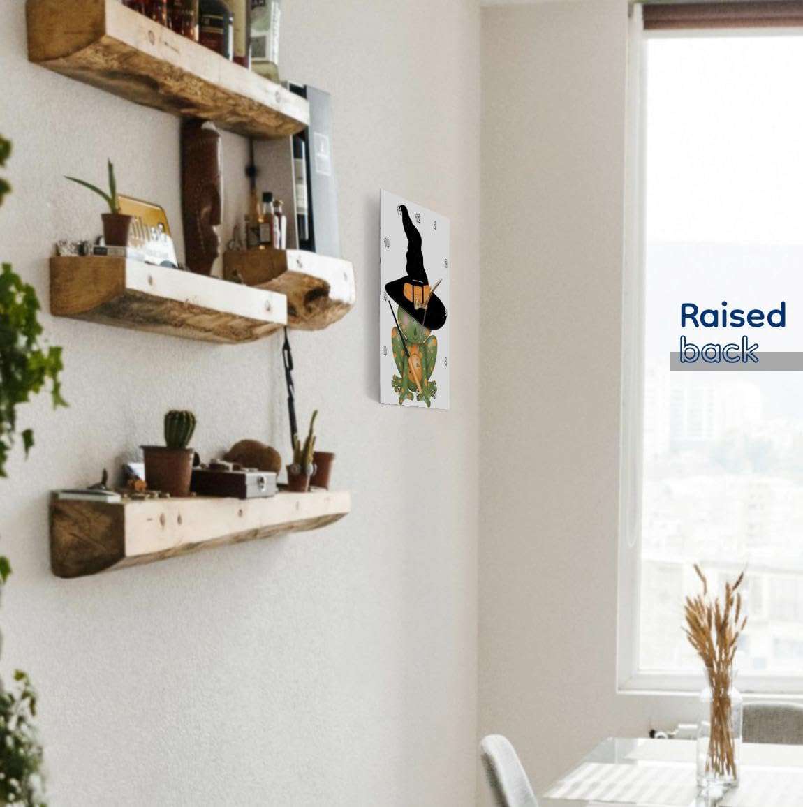 3dRose Wall Clock Silent - 10 inch - Cute Halloween Orange and Green Frog with Hat Illlustration - Cute Illustrations 4