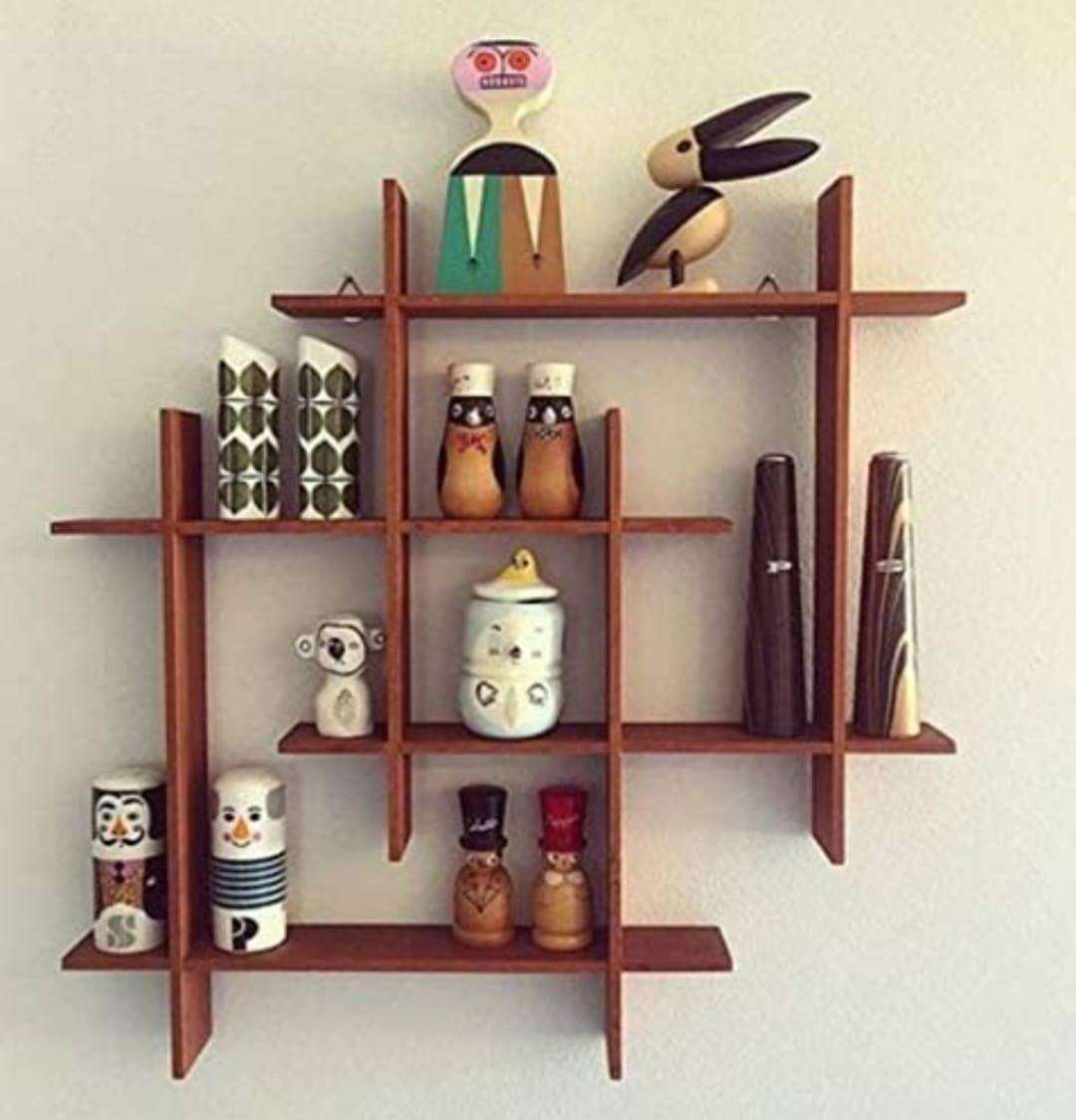 FireBees Decoration Item for Reception,Storage Organizer Shelf for Wall Decoration,Decorative Wall Shelf for Bedroom,Living Room,Combination Shelf (Brown) 3