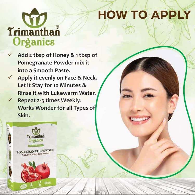 TRIMANTHAN ORGANICS Pomegranate Powder Hair & Skin Care Natural Face pack Powder (250 GM) 3